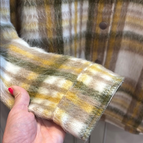 Monrow Multi Color Plaid Flannel Shacket Coat Jacket sz S - Picture 5 of 8